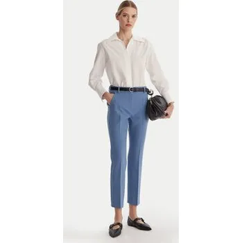 Dámské kalhoty Weekend Max Mara Kalhoty z materiálu Rana 2615131021 Světle modrá Slim Fit 36