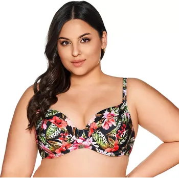 Dámské plavky Horní díl plavek 218 Floral - AVA černá 85/E