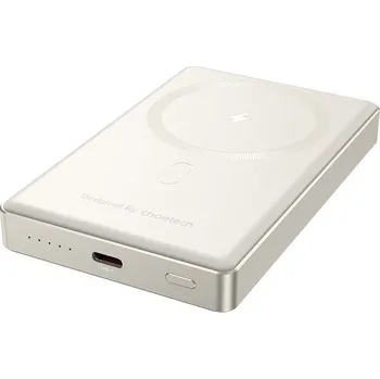 Powerbanka ChoeTech MagLeap Wireless 10000mAh Fast Charge + PD3.0 (20W) Ultra-thin 14.6mm, bílá