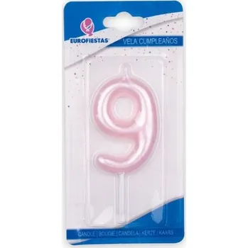 Dortová svíčka Ouda Party - Perleťové narozeninové svíčky v růžové barvě