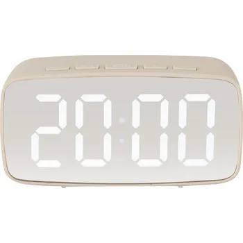 Budík Karlsson, Hodiny a budík Silver Mirror LED béžová - Formadore
