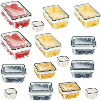 Dóza na potraviny 15 ks OBĚDOVÝ BOX Plastové NÁDOBY NA POTRAVINY Sada plastových KONTEJNERŮ