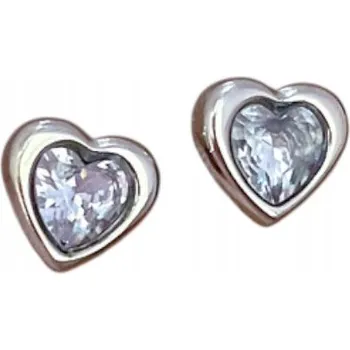 Náušnice Náušnice dámské srdce zirkon stříbrné ocel ocel