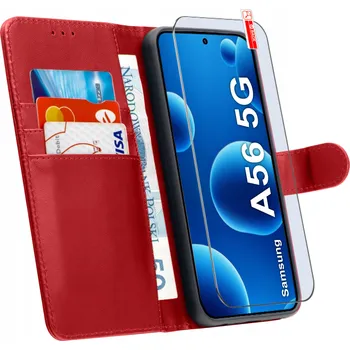 Pouzdro na mobilní telefon Flipové pouzdro KrainaGSM pro Samsung Galaxy A56, červené