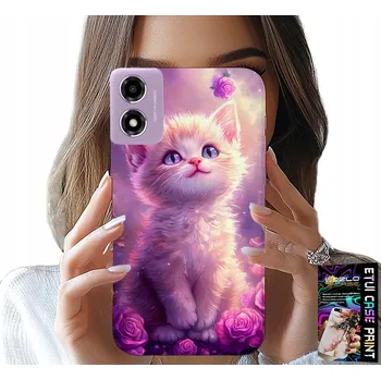 Pouzdro na mobilní telefon POUZDRO PRO MOTOROLA MOTO E14 - SLADKÁ KOČKA, KOČKA, SE ZVÍŘATY