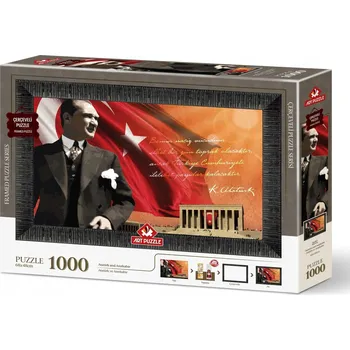 Puzzle ART PUZZLE Puzzle s rámem a lepidlem 3v1 Atatürk a Anitkabir 1000 dílků