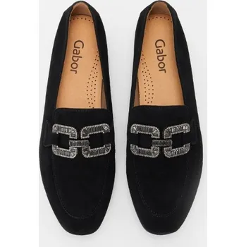 Dámská obuv Gabor Jackie polobotky nazouvací černé kožené semišové mokasíny vel. 38