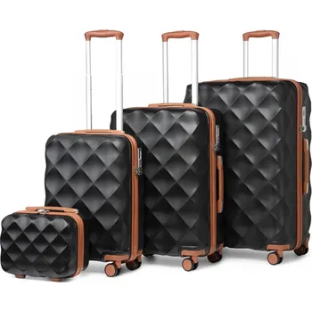 British Traveller K2395L Sada kufrů 4ks spinner 25/53/61/73cm Černá ABS/Polykarbonát
