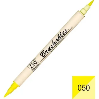 Kuretake štetcový fix oboustranný ZIG Brushables, 050 pure yellow