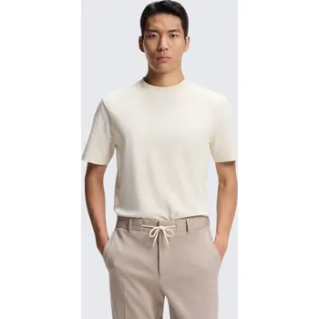 Pánské oblečení Pánské tričko BOSS Black H-Thompson 247 50554180 krémové Velikost: 3XL