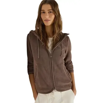 Dámská fleecová bundička Cecil s kapucí a zipem 212917 urban taupe velikost XL