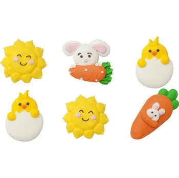 Jedlá dekorace na dort Decora – Cukrové zdobení – Jaro – 6 ks