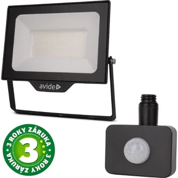 Prémiový ultratenký LED reflektor černý 50W 5000lm, denní, s čidlem pohybu, 3 roky