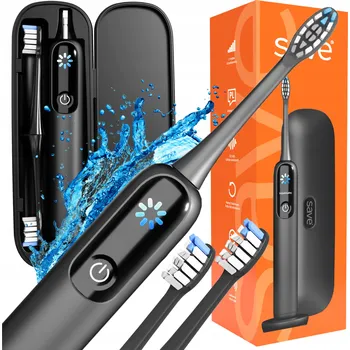 Elektrický zubní kartáček Sonický kartáček Save černý, akumulátorový, se 2 nástavci