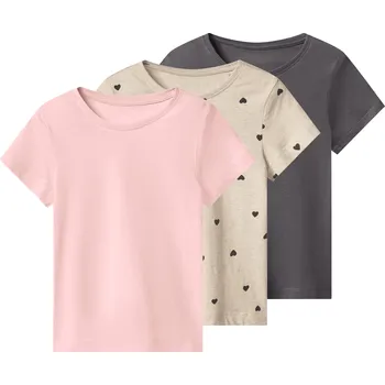 Chlapecké oblečení lupilu® Dětské triko, 3 kusy (světle růžová / béžová / tmavě šedá, 110/116)
