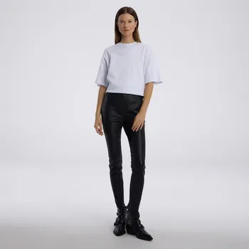 Dámské kalhoty Reserved - Kožené kalhoty se zipy - černý - 162DP-99X - 162DP-99X-S-2