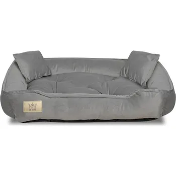 Pelíšek pro psa JAKS Pelíšek pro psa šedý velur Pelíšek velikosti: 75 x 65 cm + Vyberte si dárek z obrázku