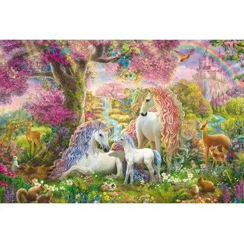 Hračka SCHMIDT puzzle – květiny a jednorožci, 150 dílků