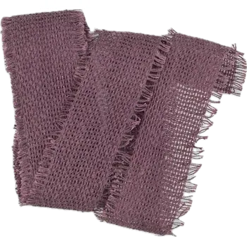 Stuha Stuha bavlněná VILLAGE SOUL Lavender Deep fialová 40mm x 2m (12,-Kč/m) (Stuha bavlněná, barva Lavender Deep, oboustranná, s třásnitými okraji)