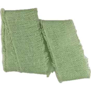 Stuha Stuha bavlněná VILLAGE SOUL Pistachio pistáciově zelená 60mm x 2m (15,-Kč/m) (Stuha bavlněná, barva pistáciově zelená, oboustranná, s třásnitými okraji)