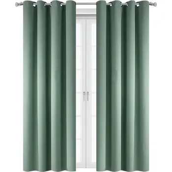 BytoTex Zatemňovací závěs s kroužky L769, 140 x 250 cm-zelený