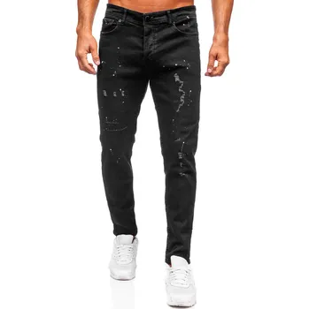 Pánské kalhoty Černé pánské džíny regular fit Bolf 6855 - 38/2XL