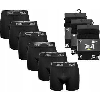 EVERLAST pánské bavlněné boxerky BALENÍ 6 KUSŮ vel. M černé