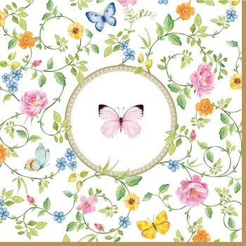 Papírový ubrousek Easy Life, Itálie Papírové ubrousky 33 x 22 cm - Tančící motýli - 20 ks v balení