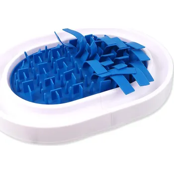 Miska pro psa Miska Dog Fantasy Puzzle zpomalovací proti hltání modrá 40x30x10,9 cm