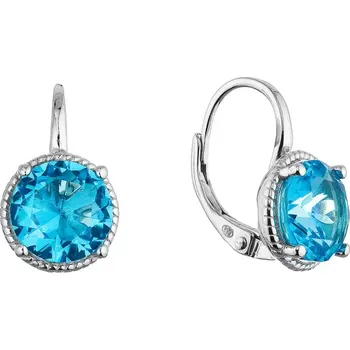 Náušnice Stříbrné visací náušnice 11624.3 aqua