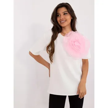 Dámská košile Halenka LK BZ 509686.92 bílá růžová S/M