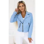 481-3 Semišová RAMONESKA s dlouhými rukávy a zipy - MODRÁ S