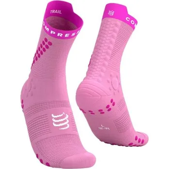 Běžecké oblečení Běžecké ponožky Compressport PRO RACING SOCKS v4.0 TRAIL T2 Růžová