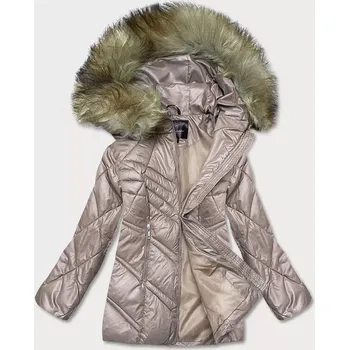 Dámská bunda Dámská bunda ve velbloudí barvě pro přechodné období s kapucí (H-97) odstíny béžové XL (42)