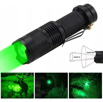Svítilna Vodotěsná zelená LED svítilna taktická pro outdoor a lov