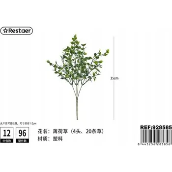 umělá květina Rest.aer - Svazek 4 větviček máty, 35 cm