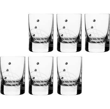 Sklenice Bohemia Crystal Sklenice panákovky, paprsky - 6 ks Swarovski, Preciosa