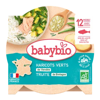 Babybio zelené fazolky pastinák pstruh z Bretaně 230 g