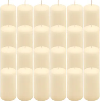 Svíčka Krémová parafínová svíčka 10 cm, 20 h hoření, sada 24 ks