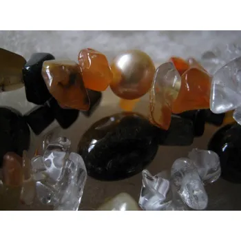 Náhrdelník Perly meruňkové říční - náhrdelník 152cm