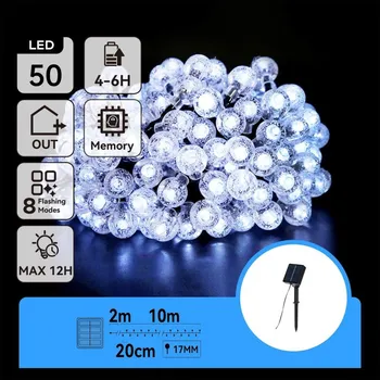 Venkovní osvětlení Aigostar - LED Solární dekorační řetěz 50xLED/8 funkcí 12m IP65 studená bílá