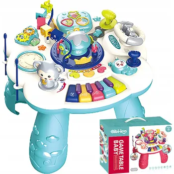 Hračka pro nejmenší Interaktivní vzdělávací stolek ChRLD modrý se zvukem a světlem