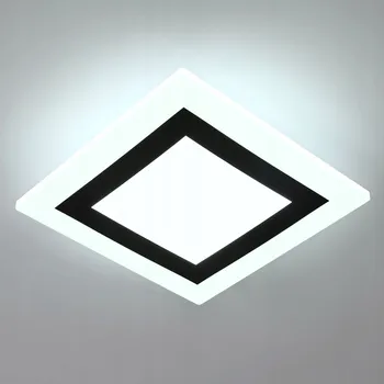 Stropní Svítidlo čtvercový Riserva 23,5 x 4,5 cm bílý, černý