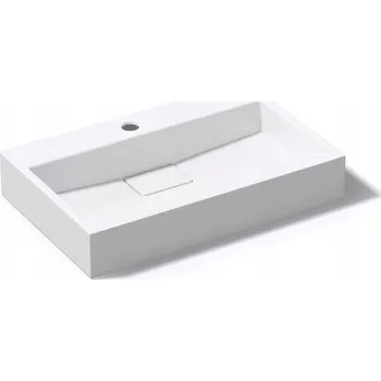 Umyvadlo Umyvadlo na desku bílé z konglomerátu obdélníkové 50x38 GONO SWISS MEYER