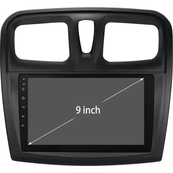 Autorádio HIZPO KXRNSDR91 9" Android 13 Autorádio Dacia Logan 2, Sandero 2 Varianta: Rámeček typu A, Model: P9002CP (2+32GB) CHR1035_RAM