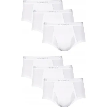 6x Pánské bílé slipy slipy briefs Hanes z USA 2252P6 S 70 - 75 cm