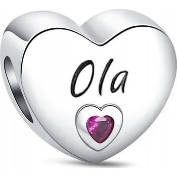 Přívěsek Přívěsek STŘÍBRO 925 Charms Korálek Srdce Jméno Ola Aleksandra