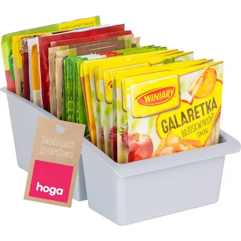 Úložný box KUCHYŇSKÝ ORGANIZÉR NA KOŘENÍ BYLINKY S PŘIHRÁDKAMI 25x15CM ŠEDÝ