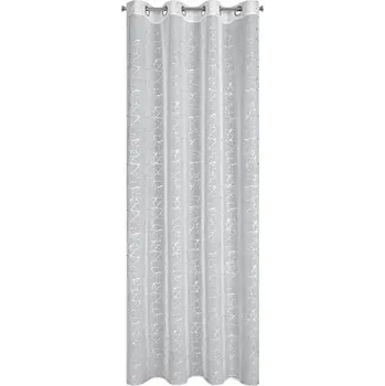Obraz Záclona záclona Eurofirany stříbrná hladká 140x250 cm kolečka
