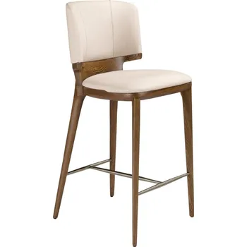 Barová židle Angel Cerdá Krémová koženková barová židle No. 4208, 72 cm